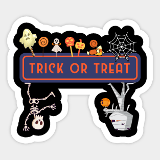 Trick or Treat - Kids Design - Spooky Halloween Sticker